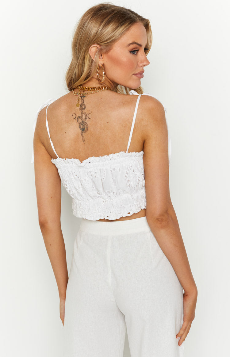 Emerie White Crop Top Image