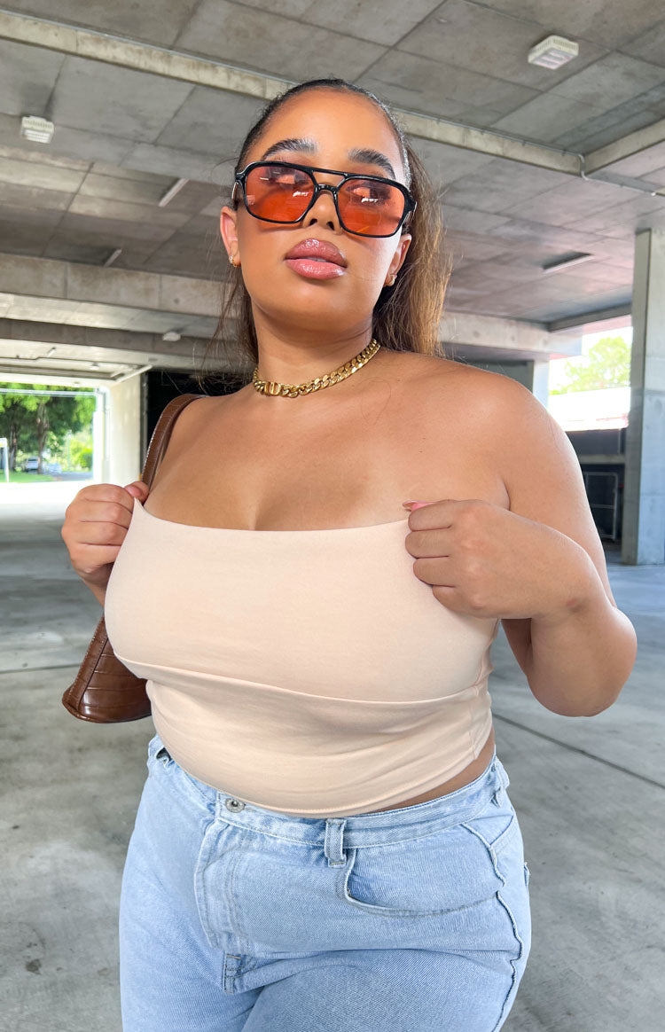 Empire Tan Strapless Top Image