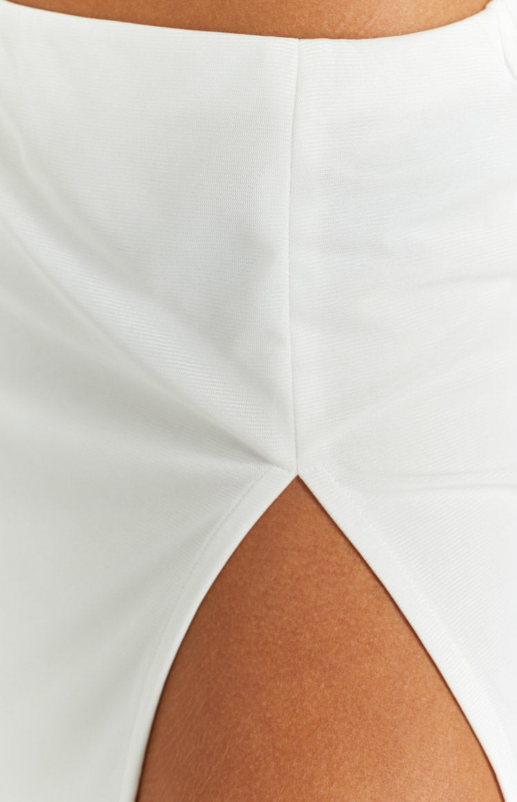 Gabe White Mesh Mini Skirt Image