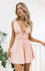Genovia Pink Matte Satin Mini Dress Image