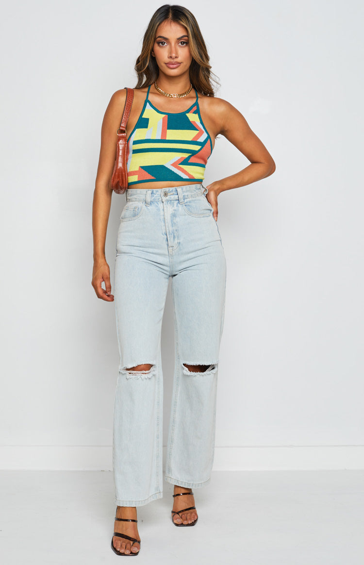 Grover Yellow Knit Crop Top Image