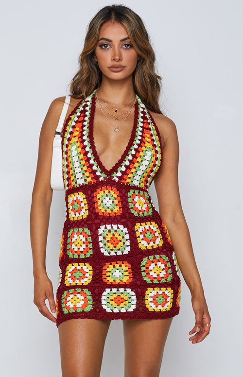 Harmon Crochet Dress Multi – Beginning Boutique