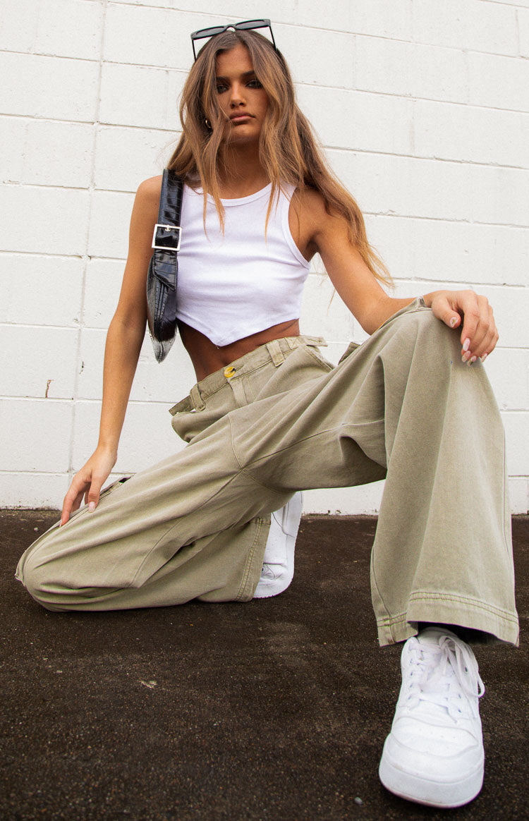 Loose Straight Cargo Pants Casual Y2k Pocket High Waist - Temu