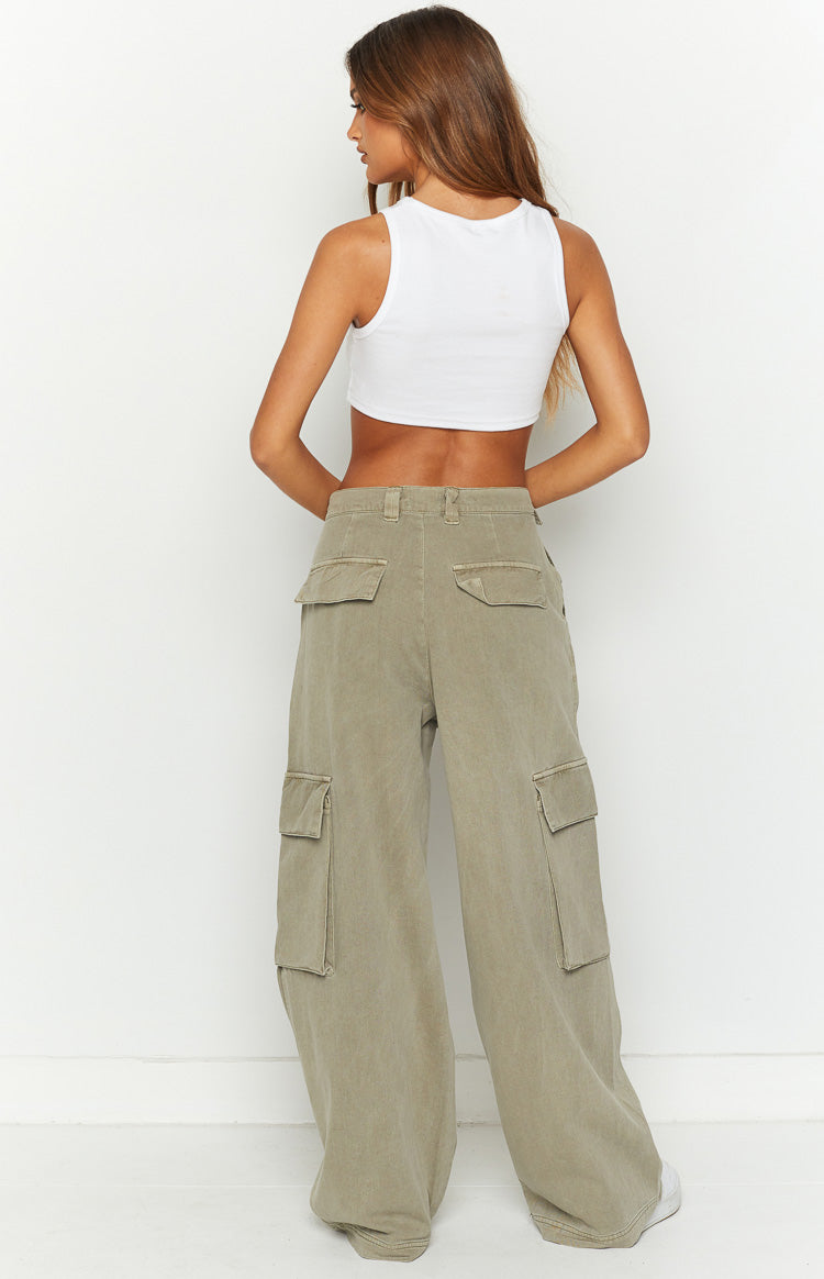 Helley Khaki Cargo Pants Beginning Boutique