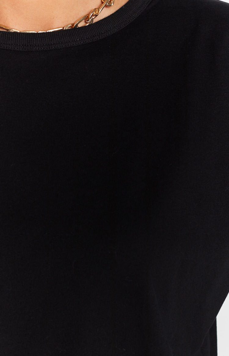Jericho Padded Shoulder T-shirt Dress Black Image