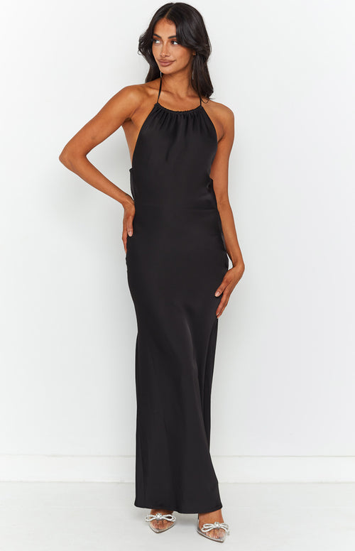 Kalley Black Halter Formal Maxi Dress – Beginning Boutique