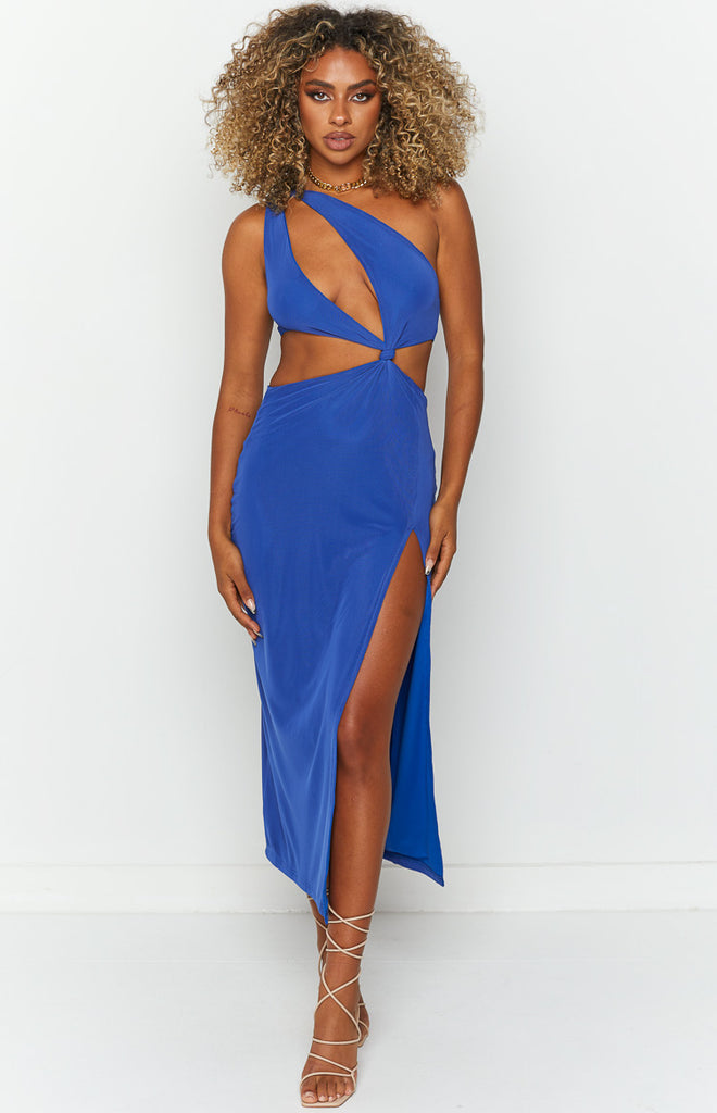 Kamelia Blue Midi Dress – Beginning Boutique