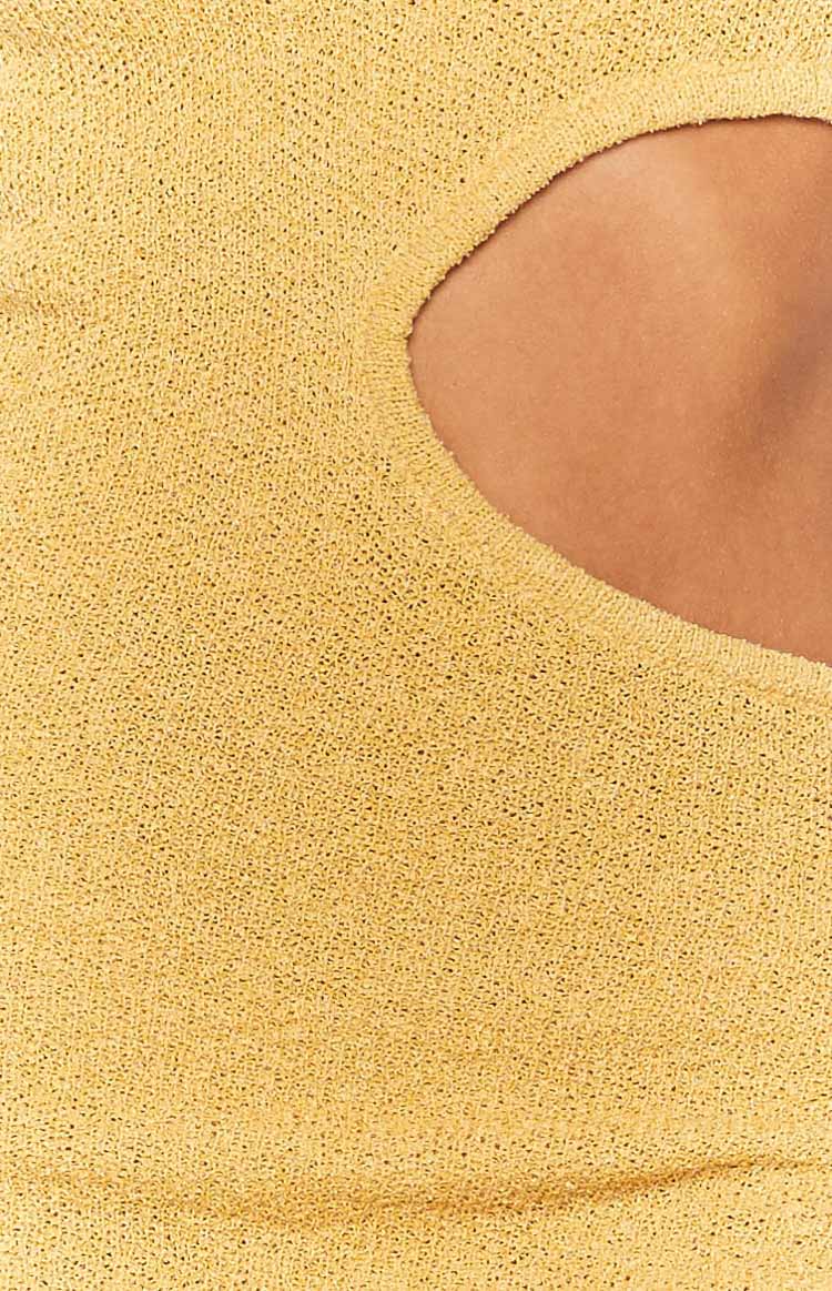 Laurynn Mustard Knit Mini Dress Image