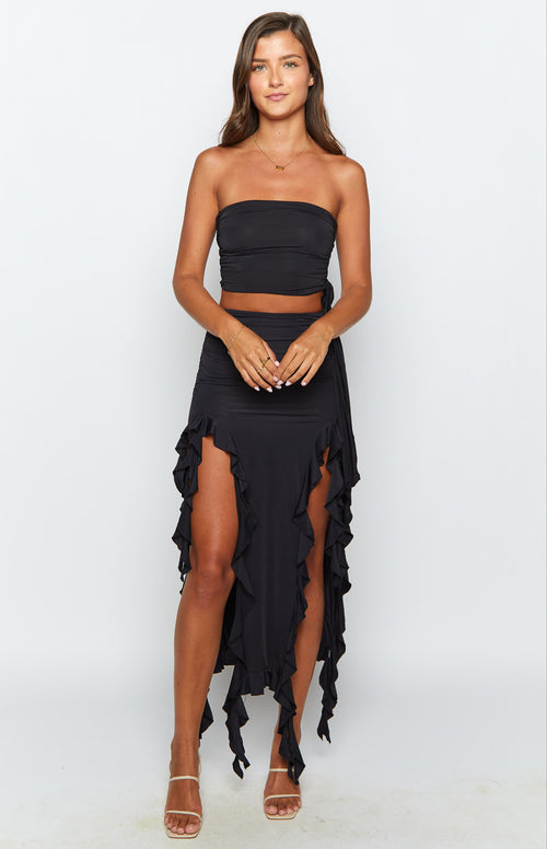 Lioness Rendezvous Black Maxi Skirt – Beginning Boutique