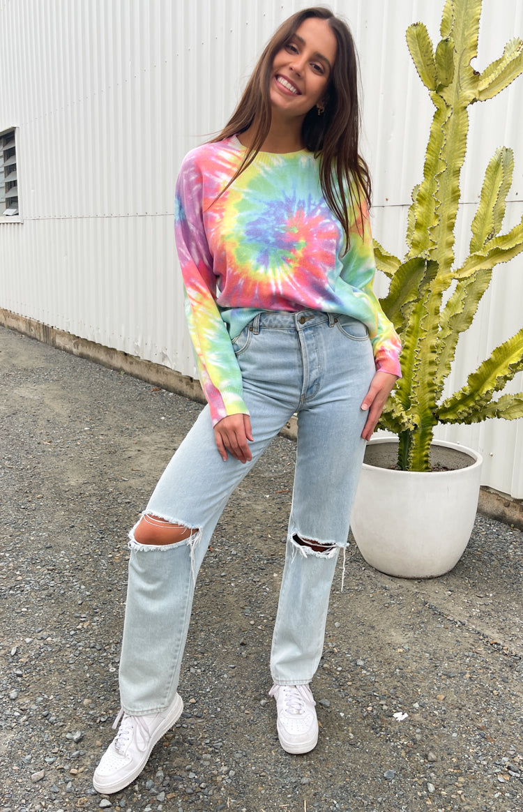 Love You Different Tie Dye Sweater Rainbow Image