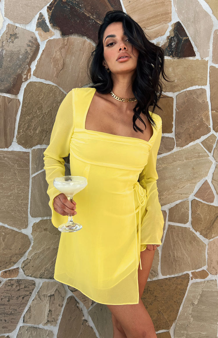 Lucy Yellow Long Sleeve Mini Dress BB Exclusive