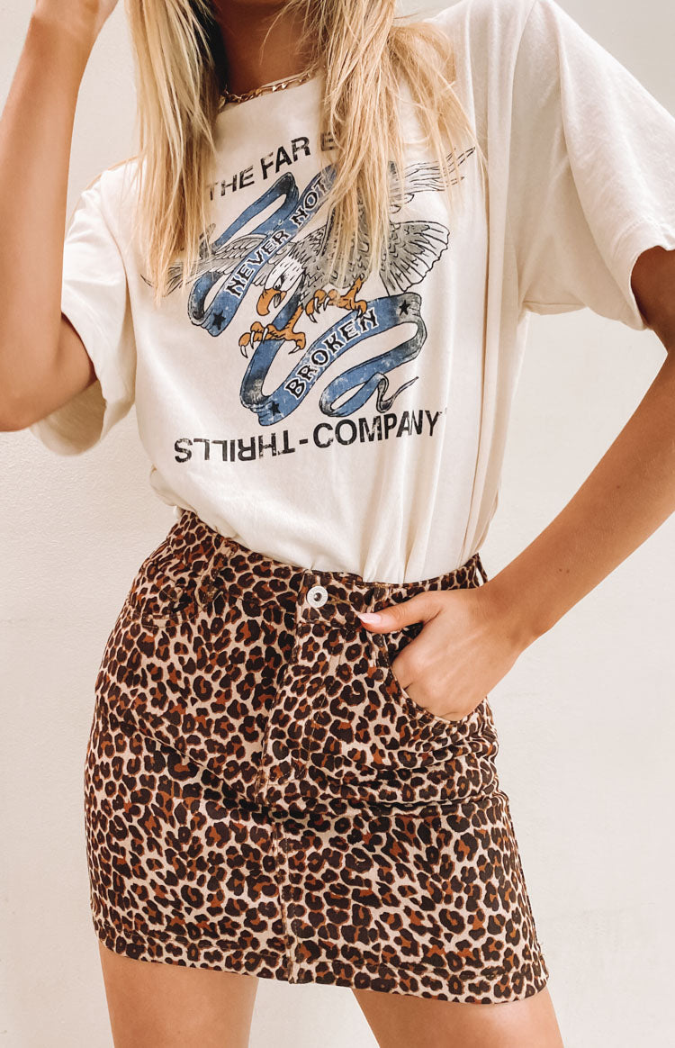 Maverick Suede Skirt Leopard Image