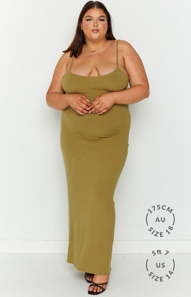 Melrose Khaki Maxi Dress Image