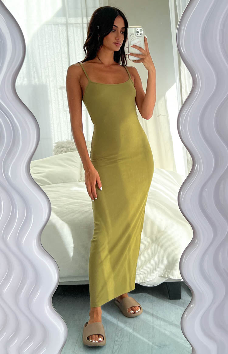 Melrose Khaki Maxi Dress Image