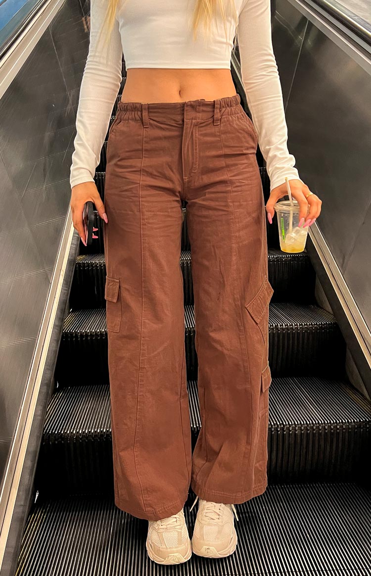 Millie Brown Low Rise Cargo Trousers Image