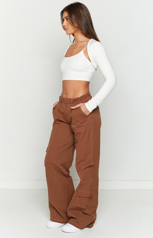 Millie Brown Low Rise Cargo Trousers  Beginning Boutique US