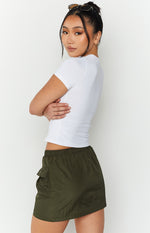 Nadine Khaki Mini Skirt – Beginning Boutique