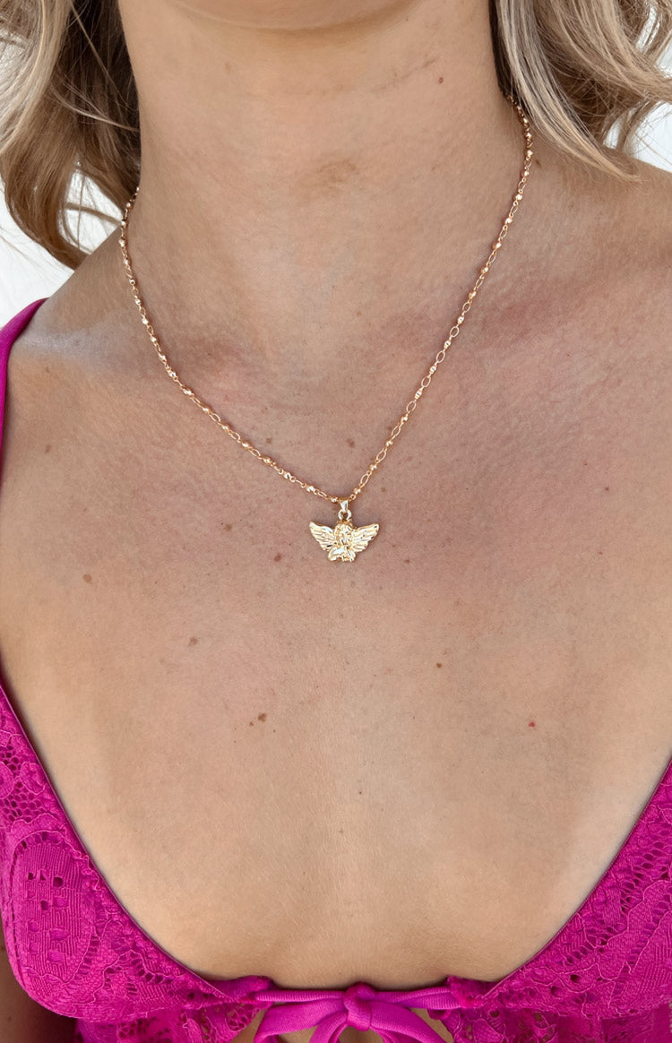 Simple gold online pendant necklace
