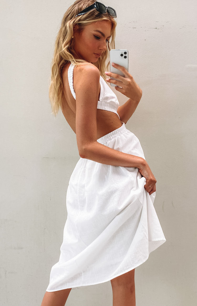 Odessa Backless Midi Dress White Image