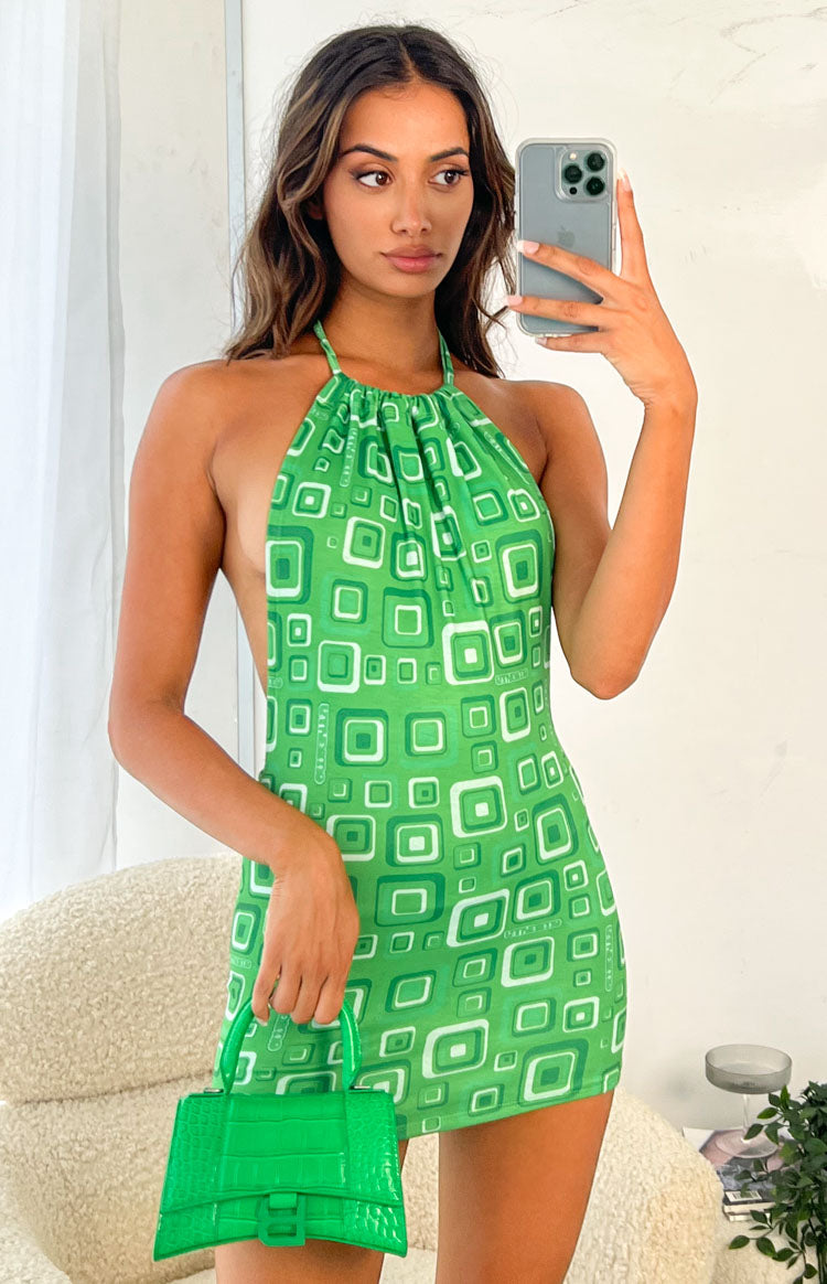 OMIGHTY Cubby Halter Dress Green Image