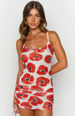OMIGHTY Painted Flowers Mesh Dress Image