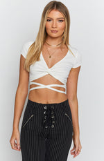 One Thing Cut Out Crop Top White Image