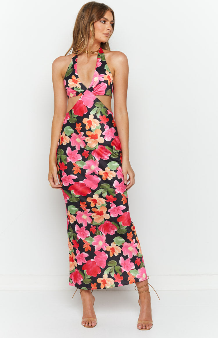 Orchid Floral Printed Midi Dress Image