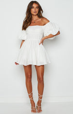 Paradise Puff Sleeve Dress White Image