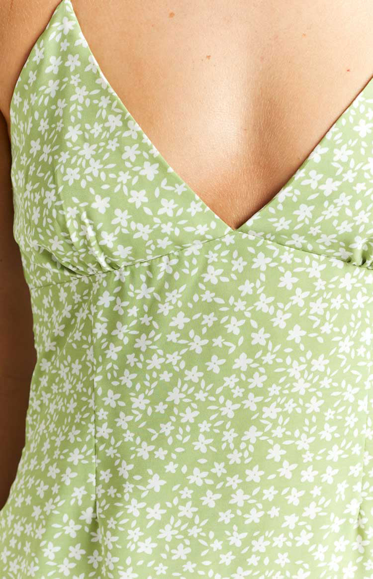 Posy Green Floral Halter Midi Dress Image