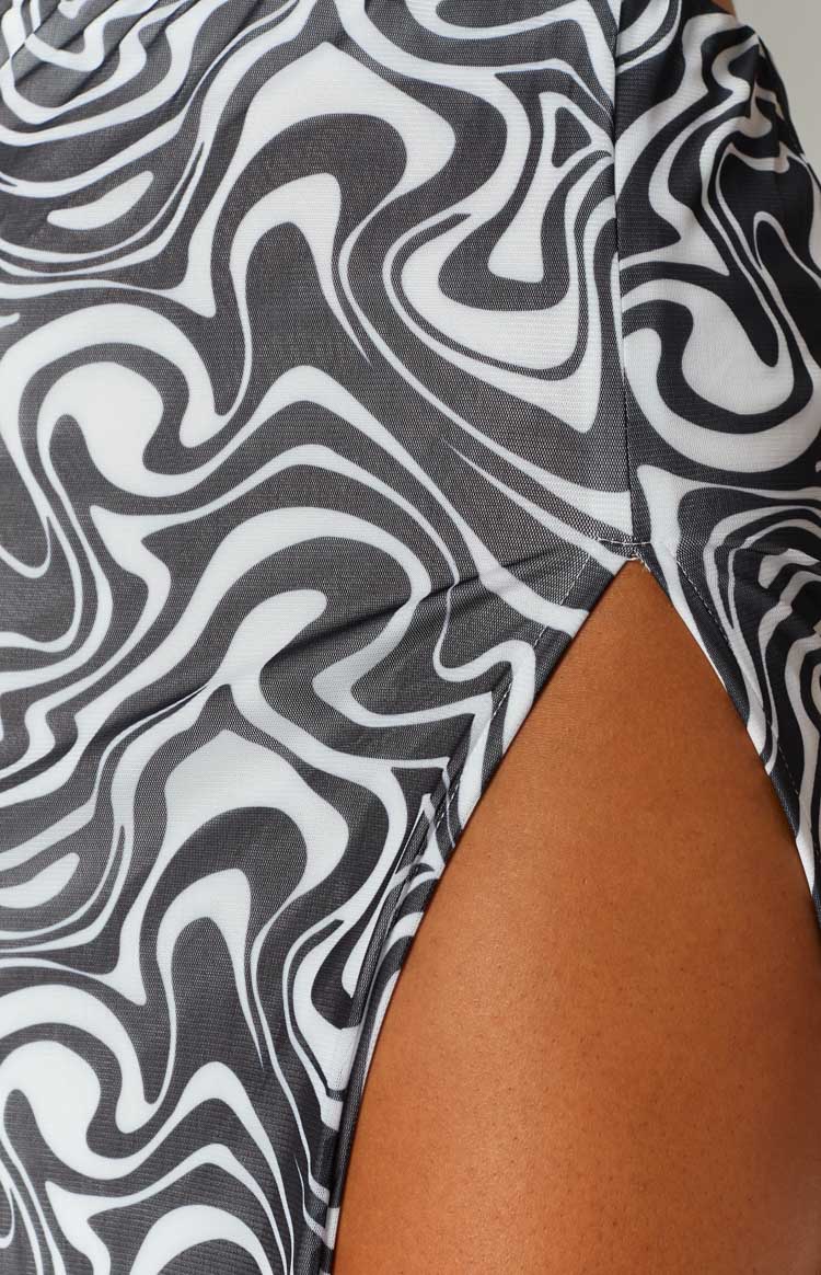 Rihannon Black Print Midi Skirt Image