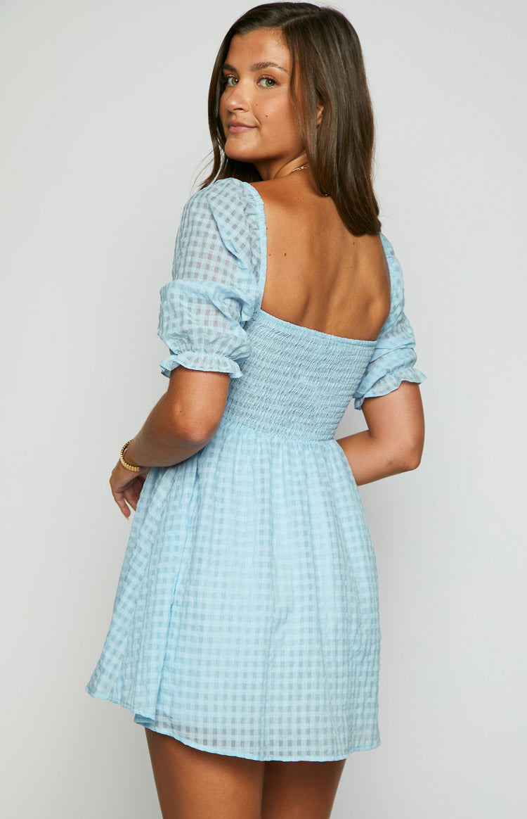 Rubi Blue Babydoll Mini Dress – Beginning Boutique