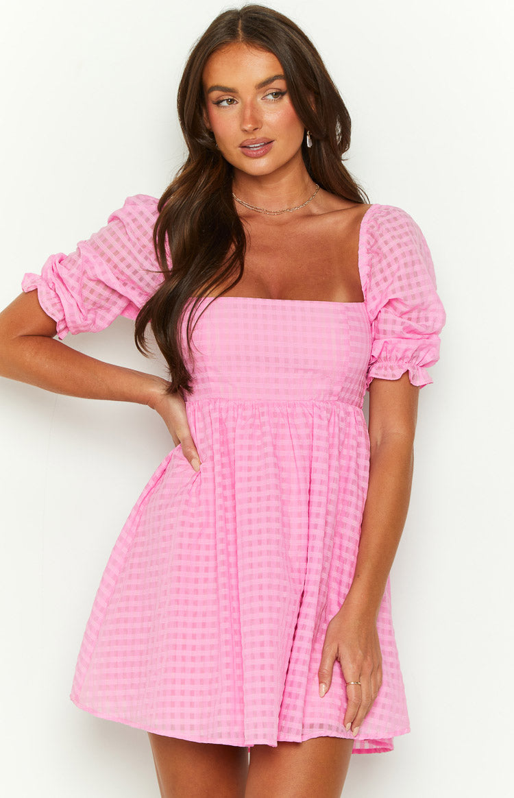 Rubi Pink Babydoll Mini Dress – Beginning Boutique