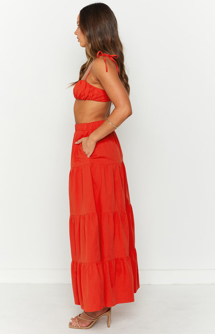 Sahara Red Maxi Skirt Image