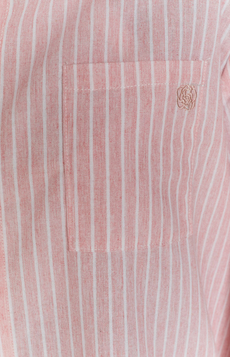 The Sarah Shirt Pink Pinstripe Image