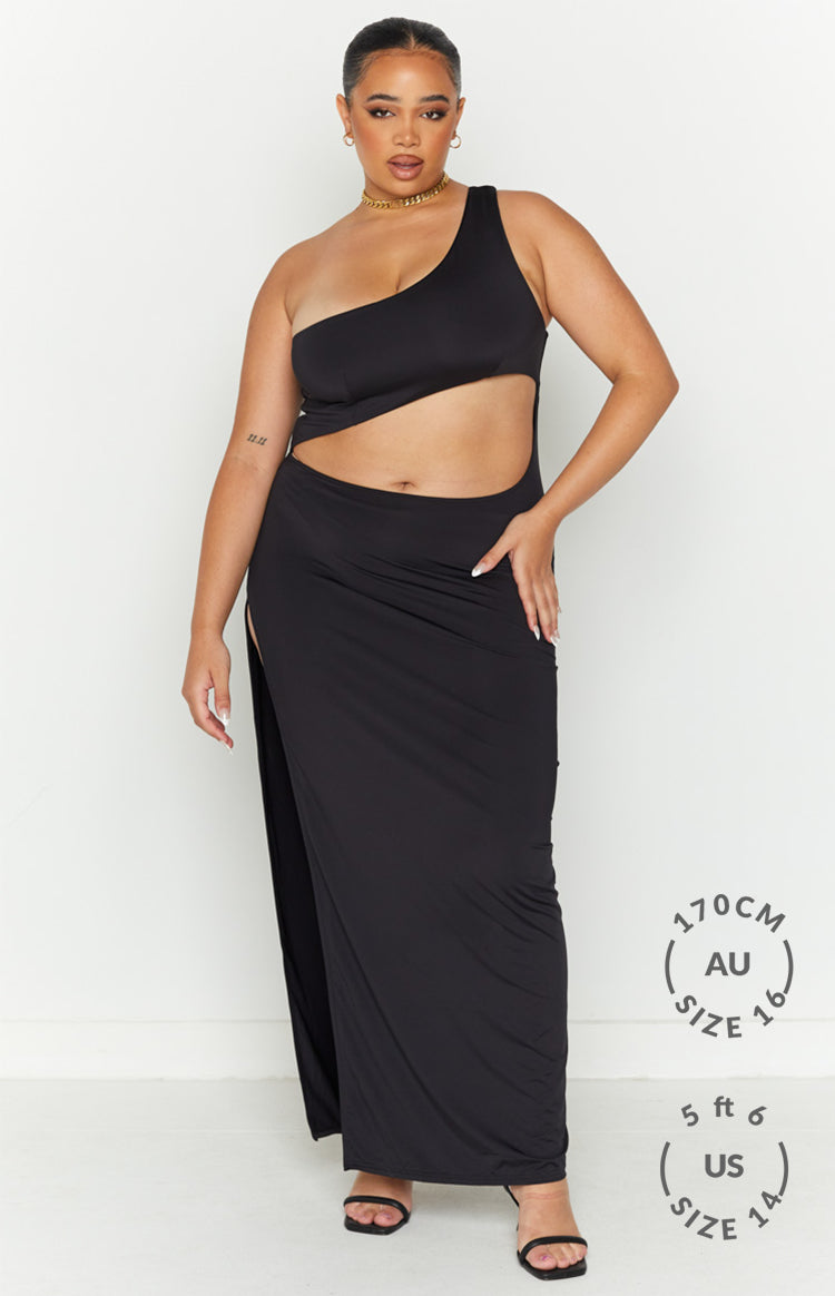 Simone Black Cut Out Maxi Dress – Beginning Boutique