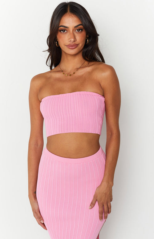 Summertime Pink Knit Bandeau – Beginning Boutique