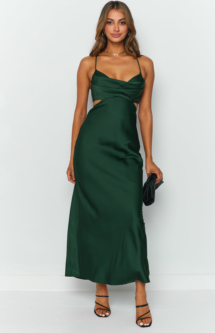 Taleah Cut Out Maxi Dress Green | Beginning Boutique AU Taleah Cut Out Maxi Dress Green | Beginning Boutique AU