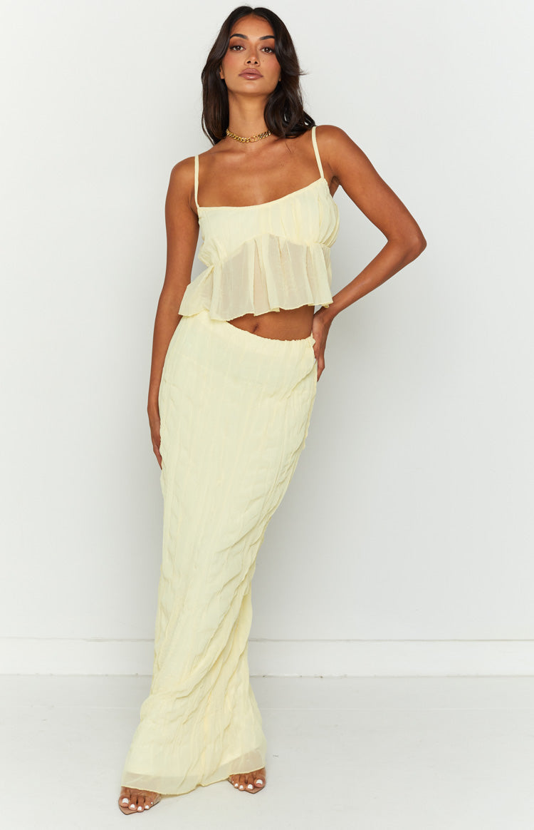 The Moment Yellow Maxi Skirt – Beginning Boutique