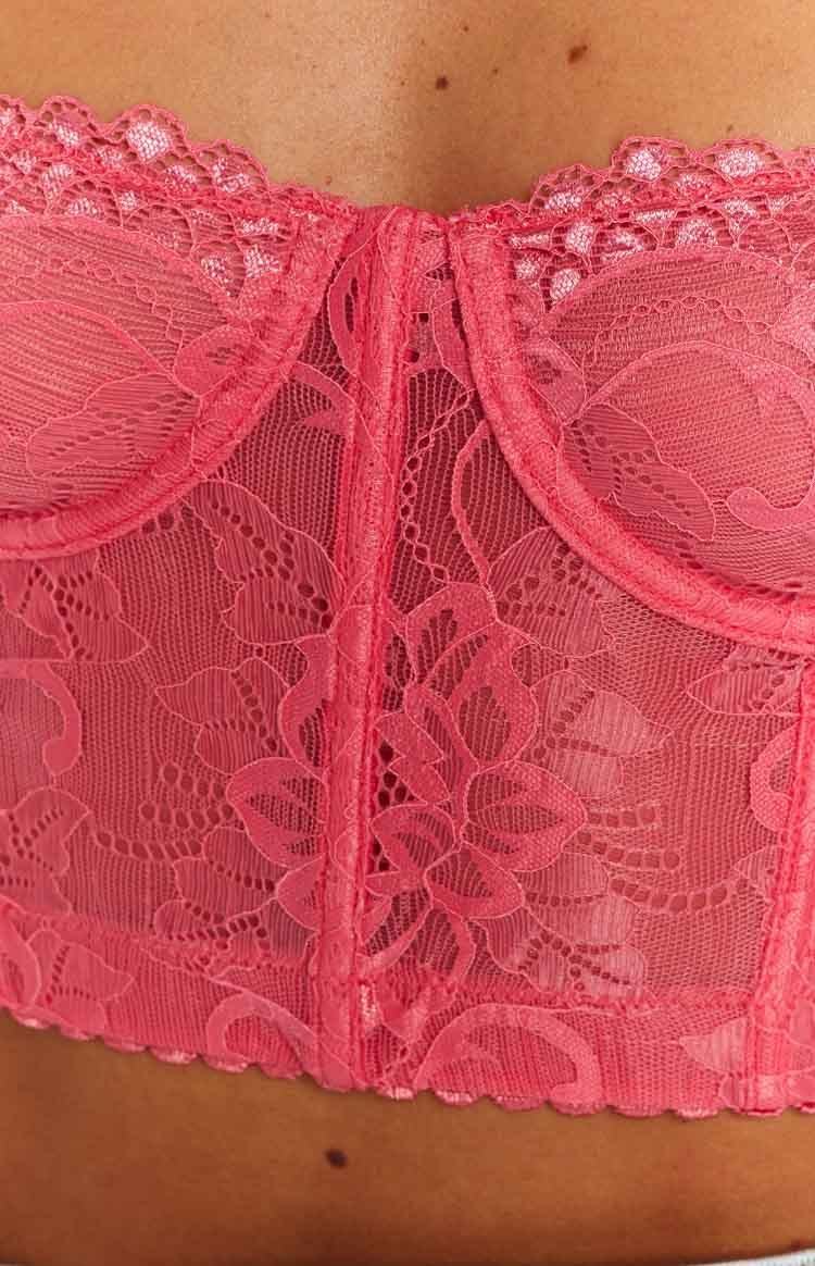 Tiarna Pink Lace Corset Top Image
