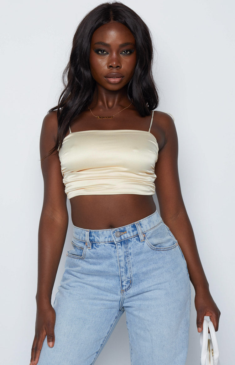 cream satin cami
