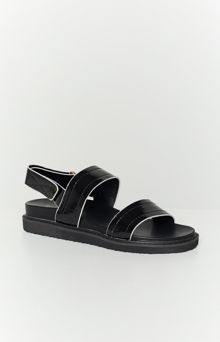 Billini Zyla Black Crinkle Sandal Image