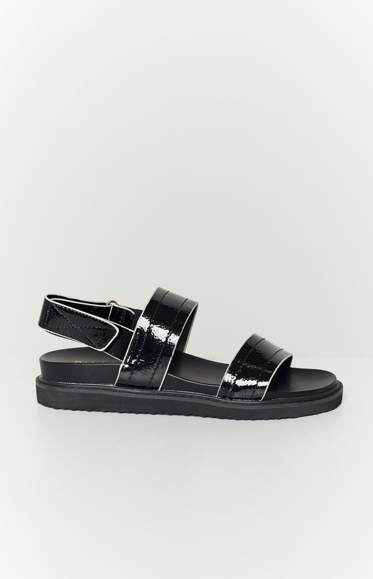 Billini Zyla Black Crinkle Sandal Image