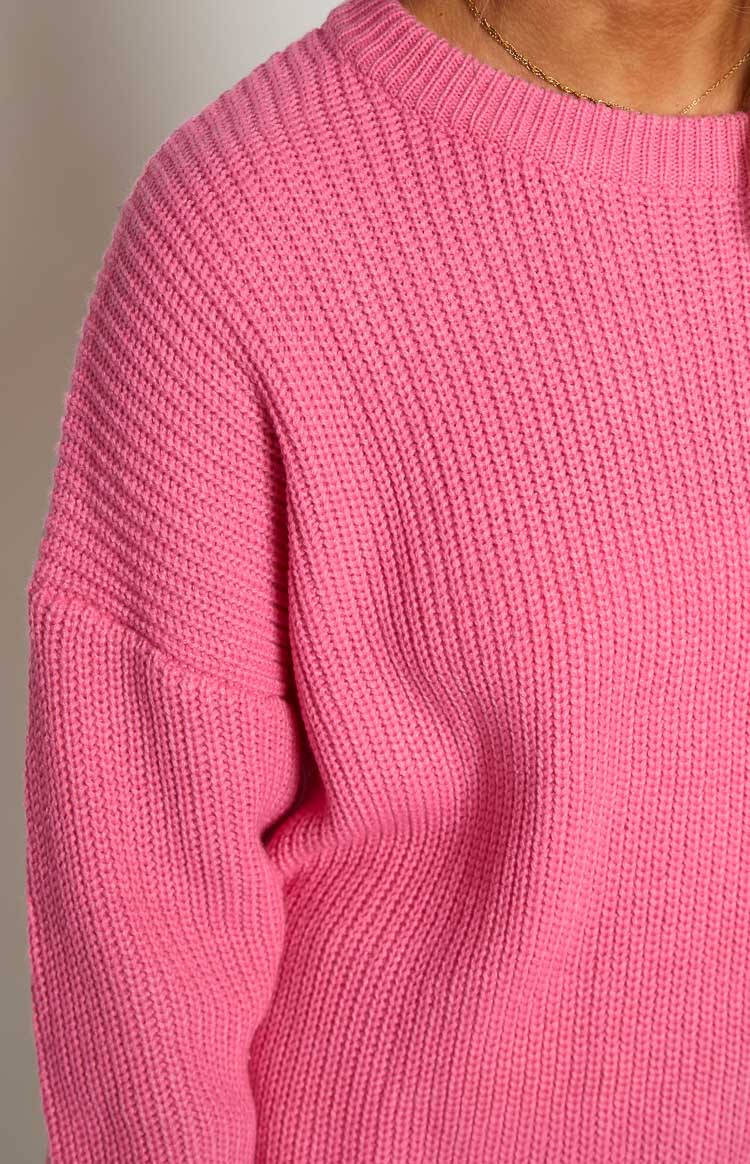 Adaline Pink Oversized Sweater Dress Image