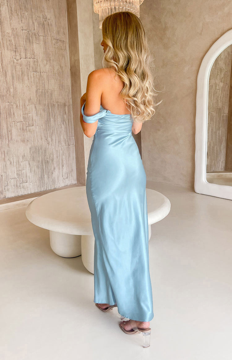 Ella Light Blue Off Shoulder Formal Dress Image