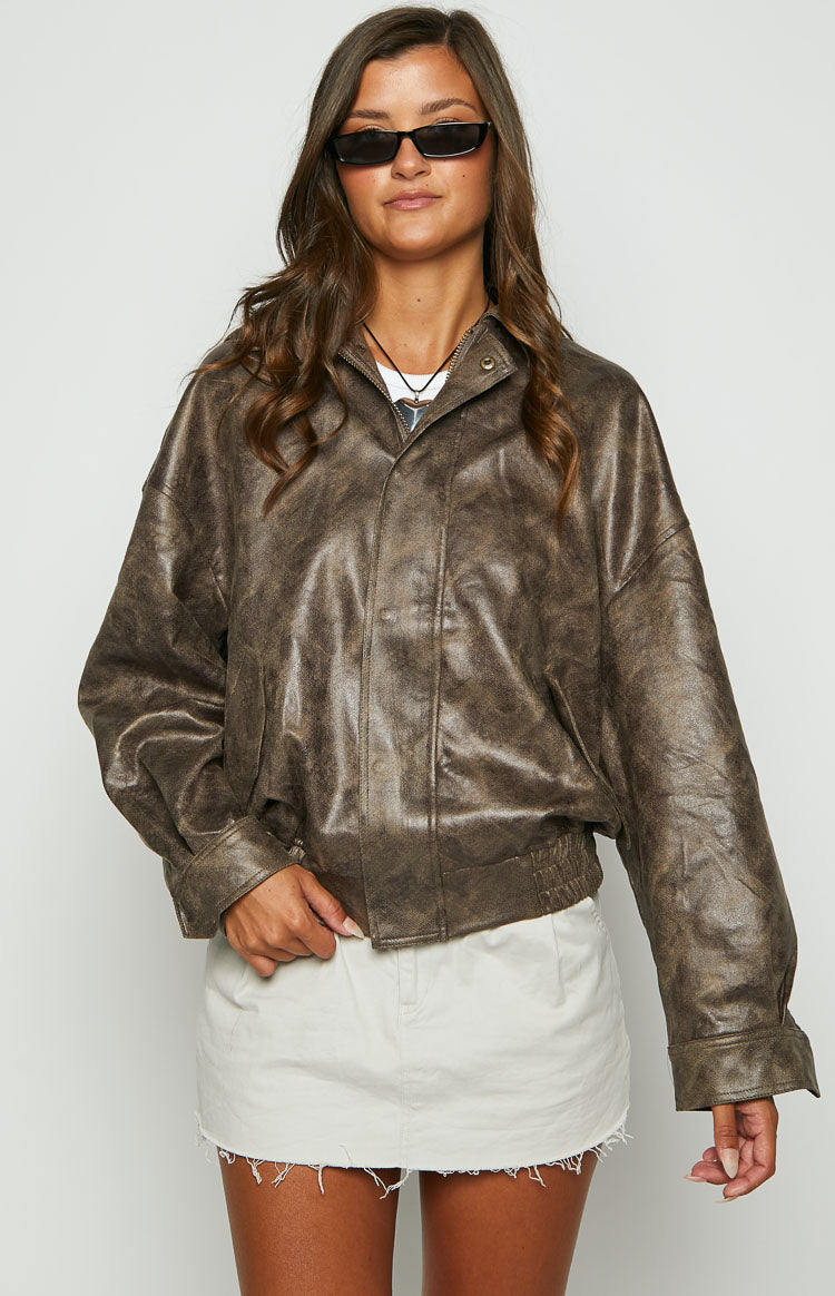 Lioness Kenny Chocolate Bomber Jacket – Beginning Boutique