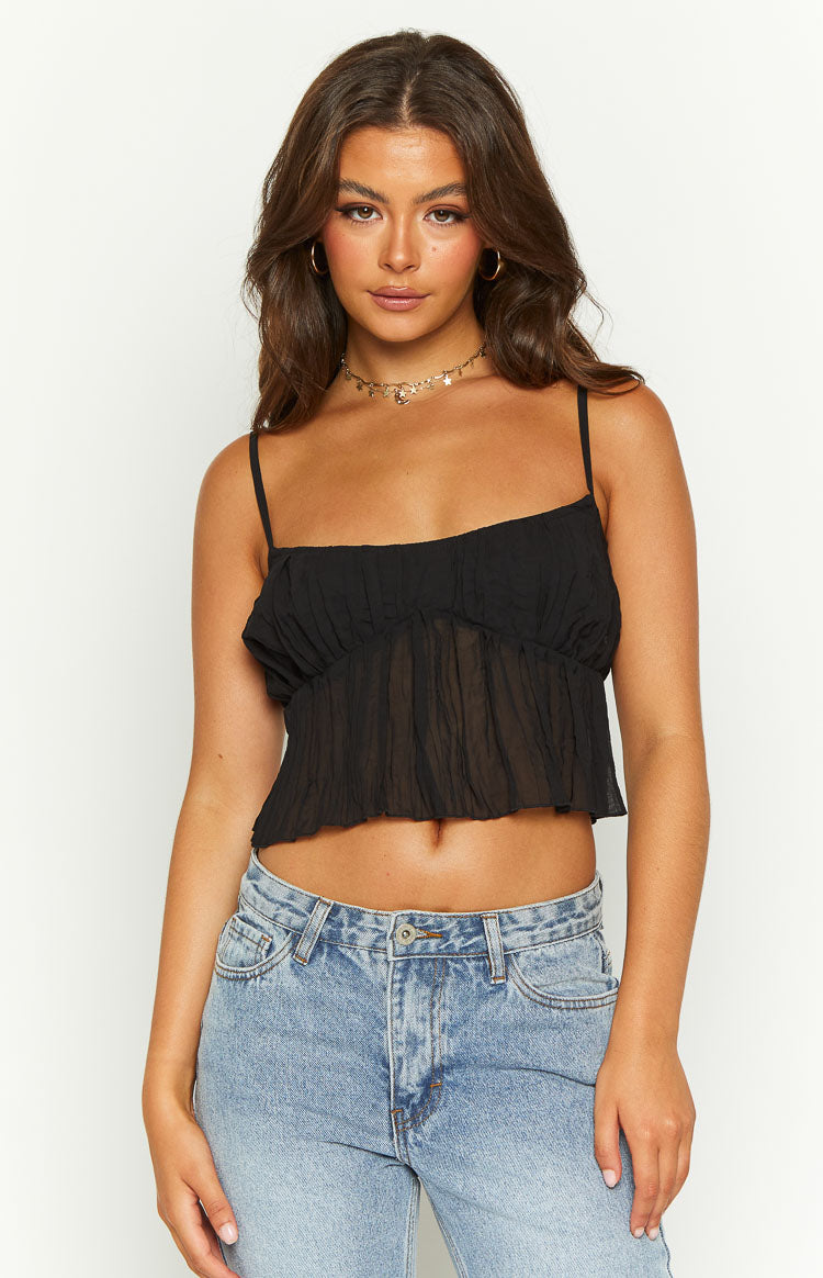 The Moment Black Cami Top Image
